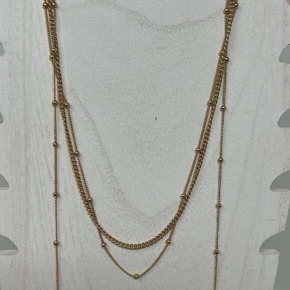 Ettika Single Swag Gold Tone Necklace Size 16 Inch - Picture 2 of 10